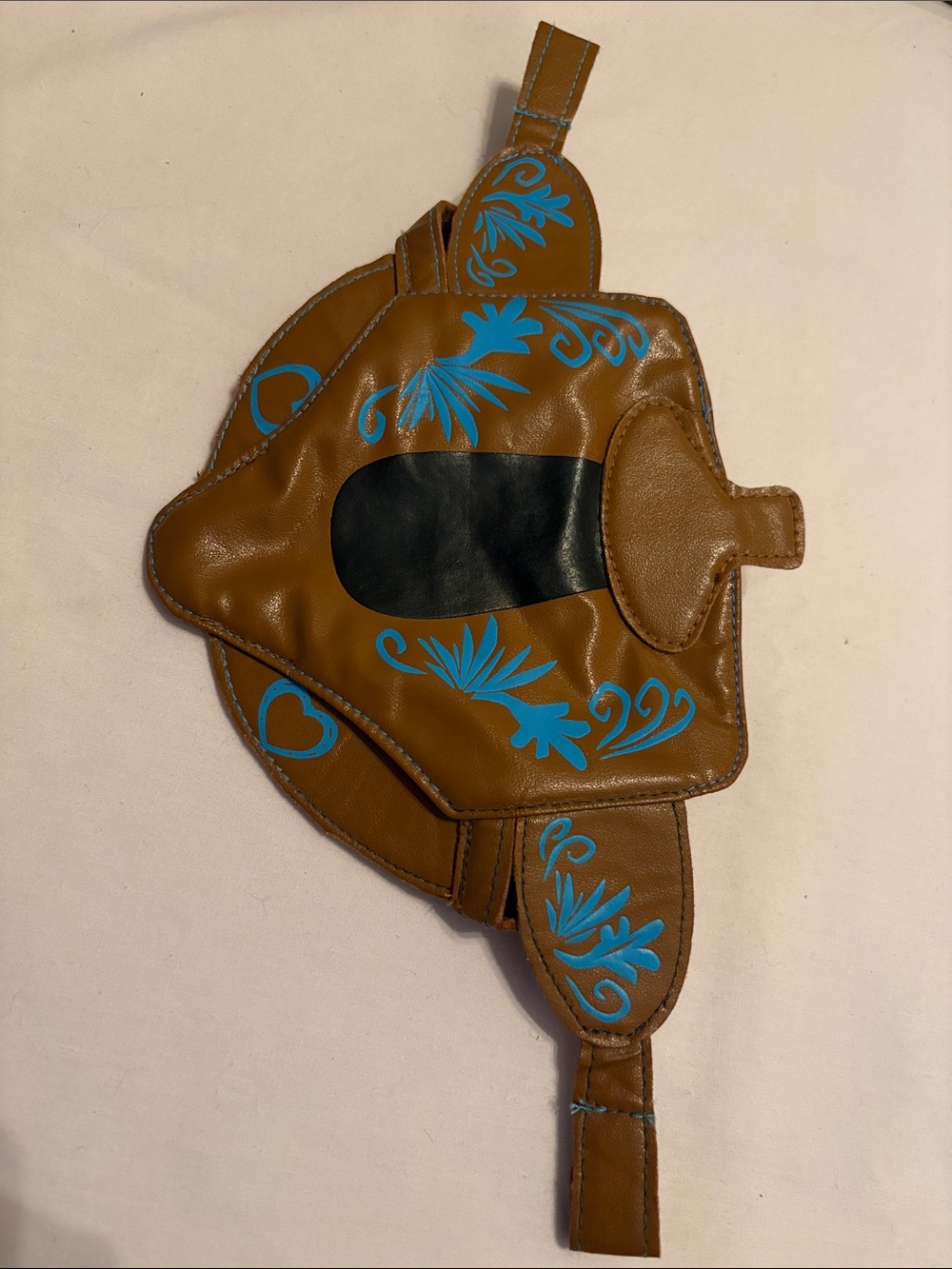Build-A-Bear Brown Leather Western saddle and halter with Turquoise Accents.